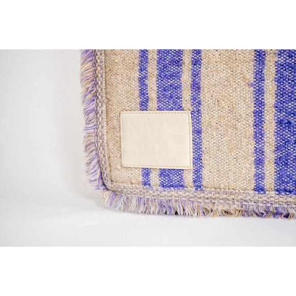 Sandro Kasbah Tote Bag in Tweed Purple & Neutral Stripes $475 - Picture 6 of 10